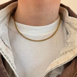 Y2K 2000s Vintage Gold Chain Necklace Unisex Retro Simple Jewelry New